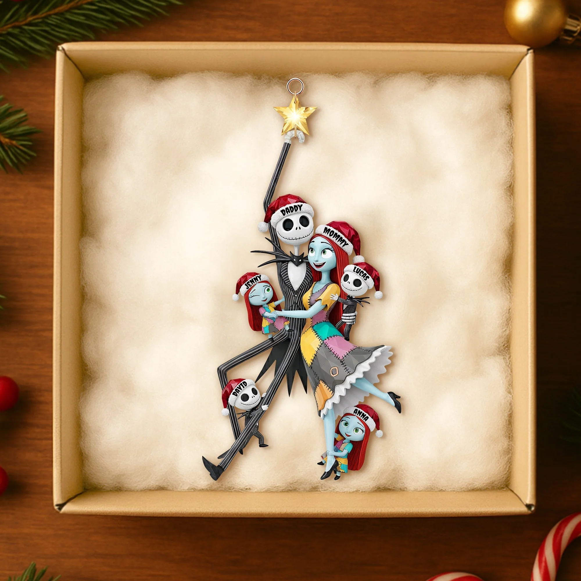Spooky Family - Personalized Acrylic Ornament - Gift For Family NL122 - Image 2