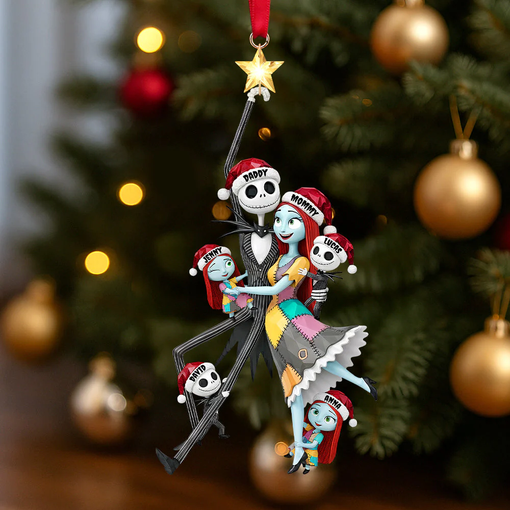 Spooky Family - Personalized Acrylic Ornament - Gift For Family NL122 - Image 3