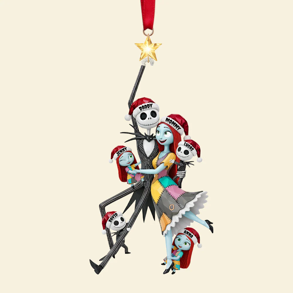 Spooky Family - Personalized Acrylic Ornament - Gift For Family NL122 - Image 4