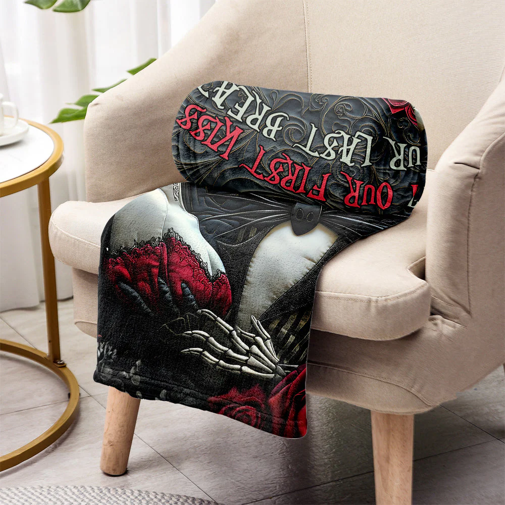 Spooky From Our First Kiss Till Our Last Breath - Personalized Blanket - Gift For Couples NL122 - Image 3