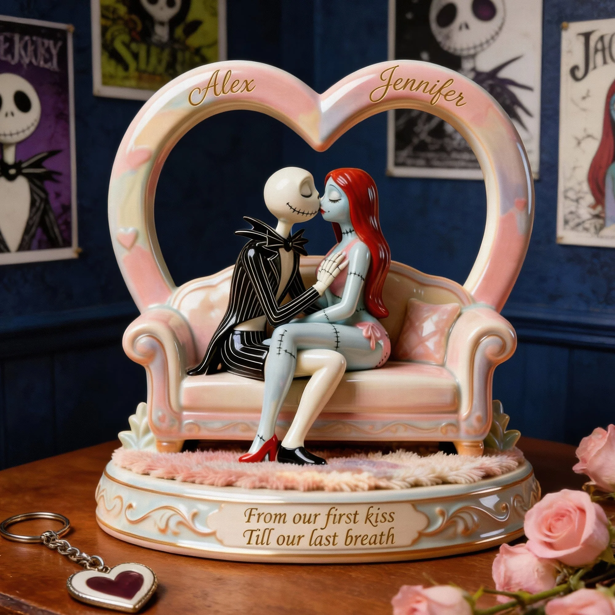 Spooky From Our First Kiss Till Our Last Breath - Personalized Custom Shape Acrylic Plaque - Gift For Couples, Movie Fans | NL122 - Image 2