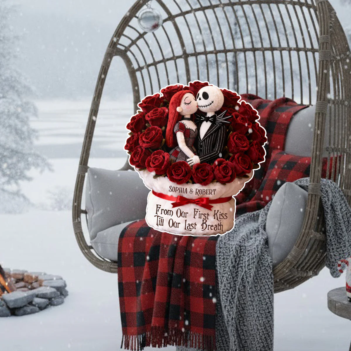 Spooky From Our First Kiss Till Our Last Breath - Personalized Custom Shaped Pillow - Gift For Couples, Movie Fans NL122 - Image 2