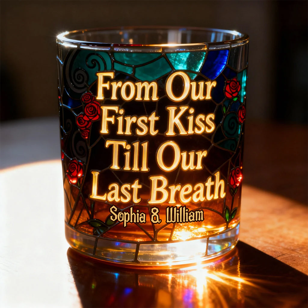 Spooky From Our First Kiss Till Our Last Breath - Personalized Whiskey Glass - Gift For Horror Lovers, Couples NL122 - Image 3