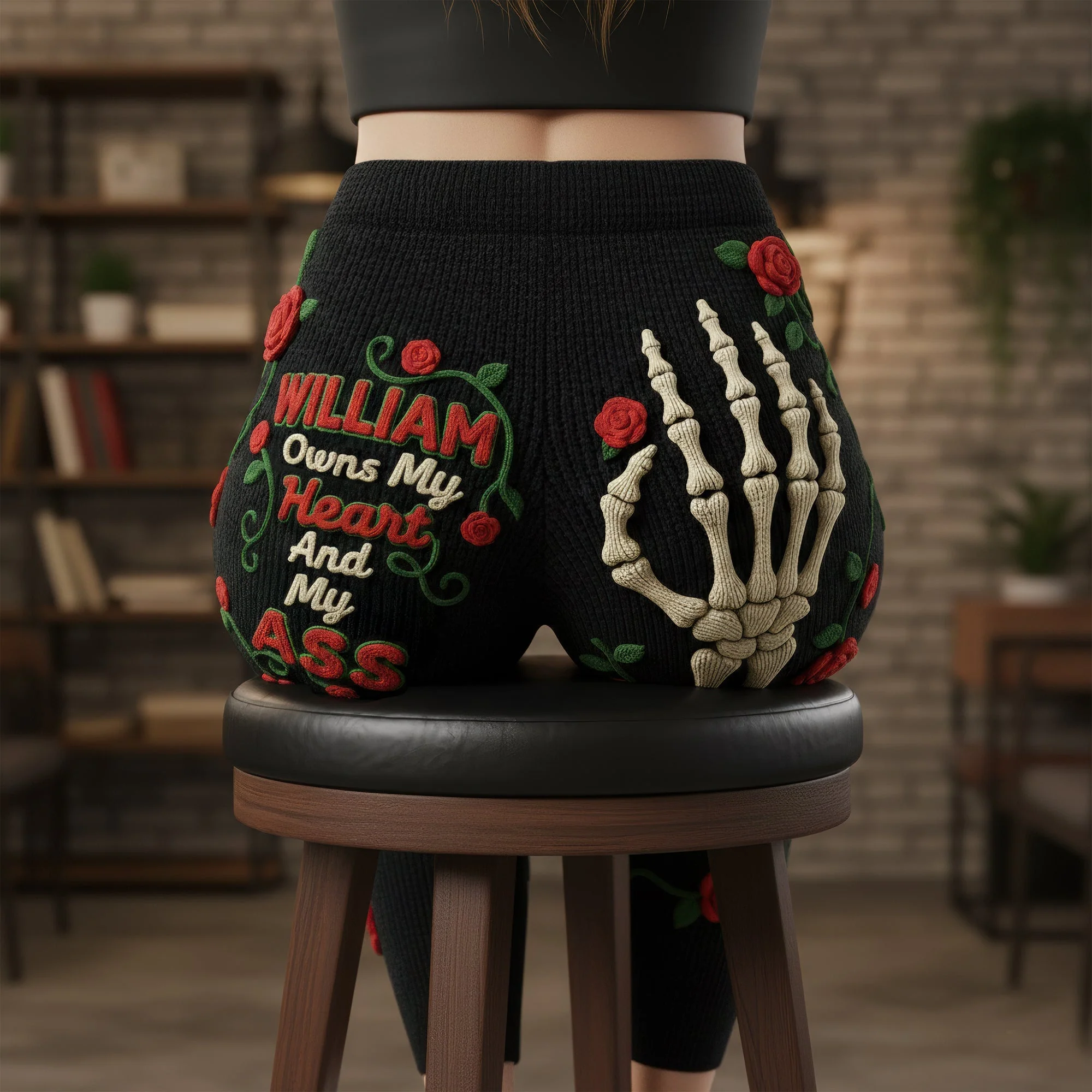 Spooky He Owns My Heart And My Ass - Personalized Naughty Leggings - Gift For Her NL122