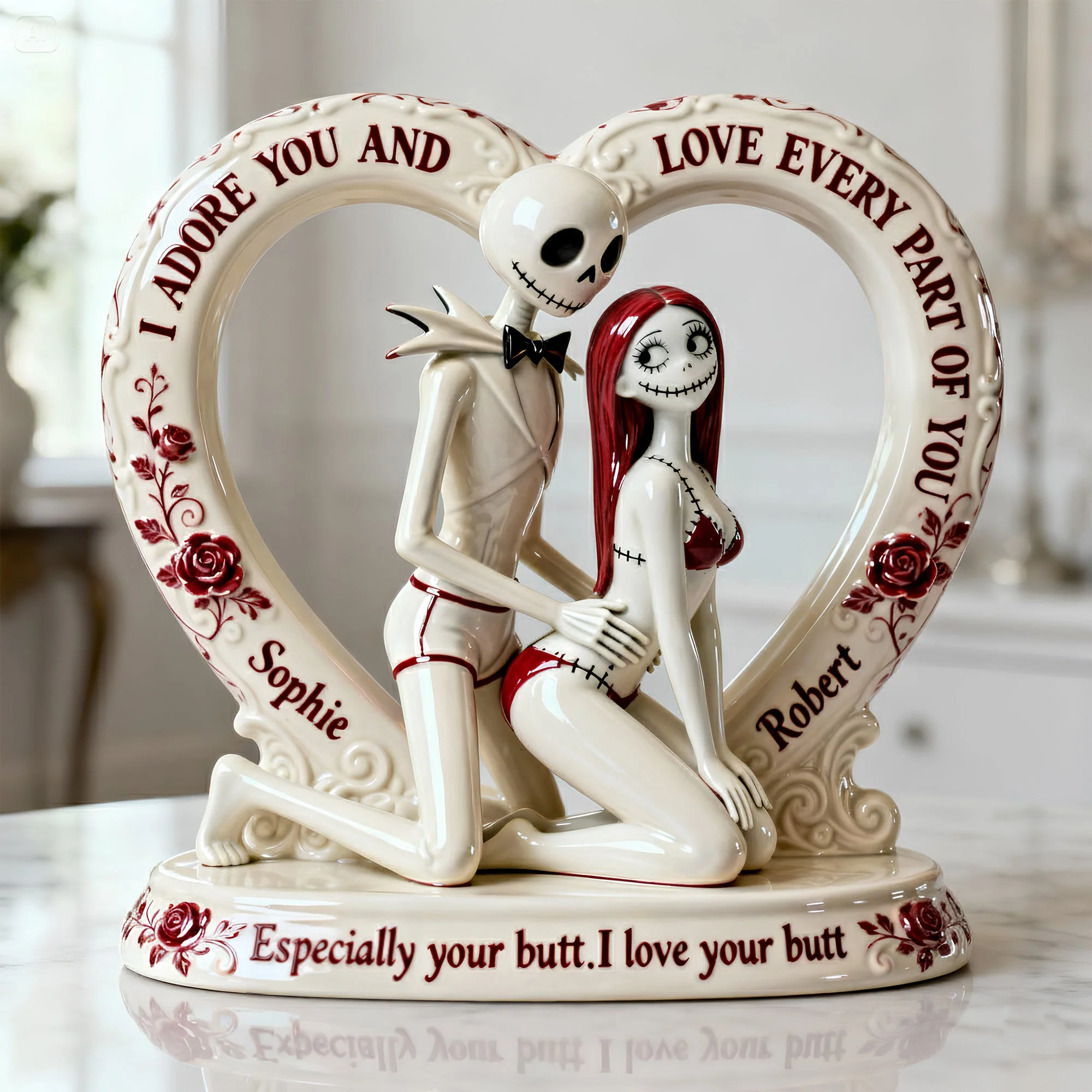 Spooky I Adore You And Love Every Part Of You - Personalized Custom Shape Acrylic Plaque - Gift For Couples NL122 - Image 2