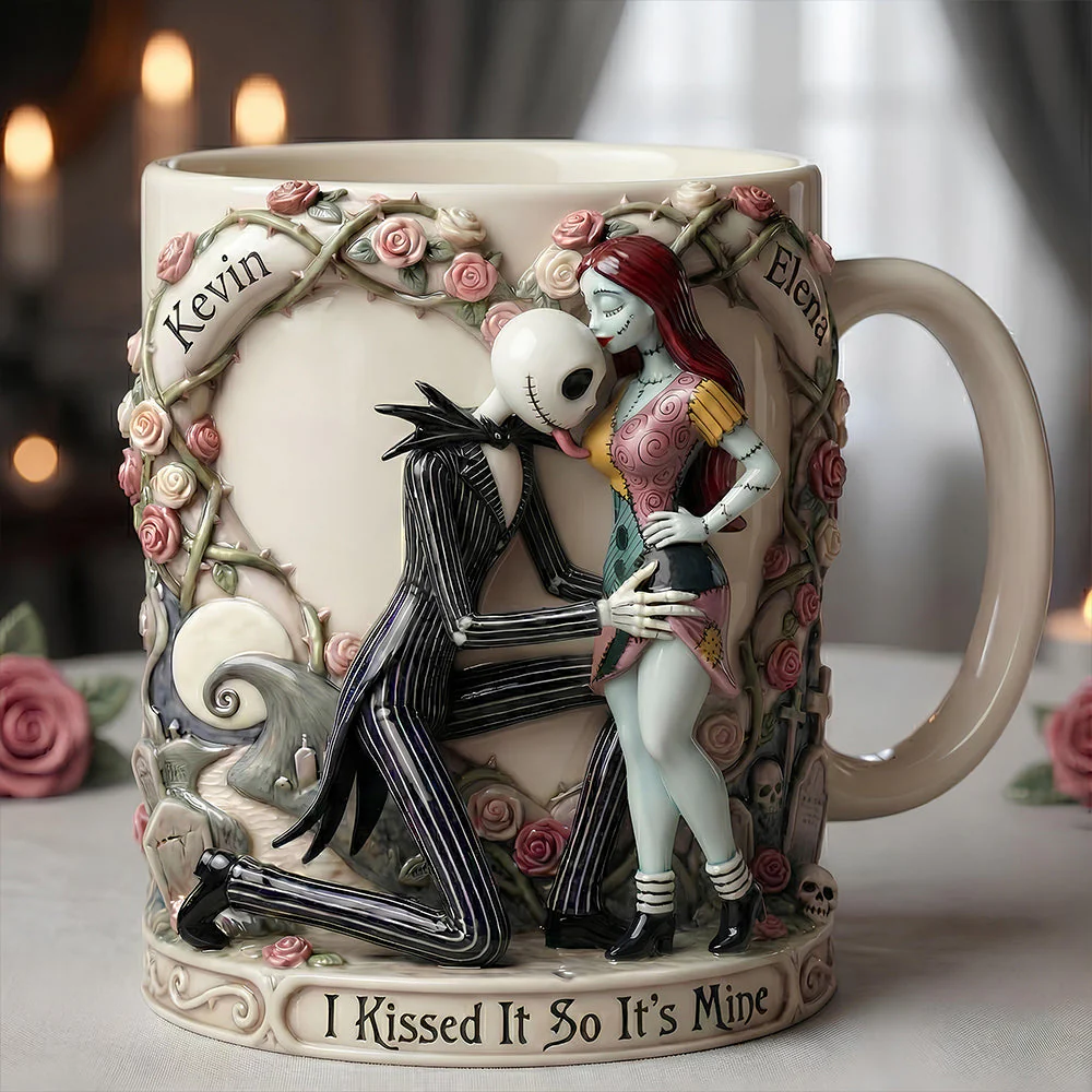Spooky I Kissed It So It's Mine - Personalized Ceramic Mug - Gift For Couples | NL122 - Image 2