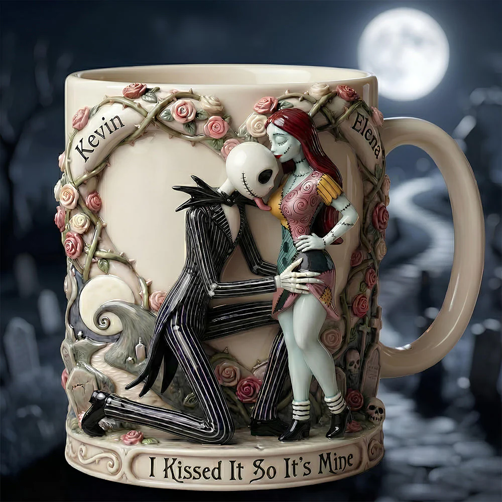 Spooky I Kissed It So It's Mine - Personalized Ceramic Mug - Gift For Couples | NL122 - Image 3