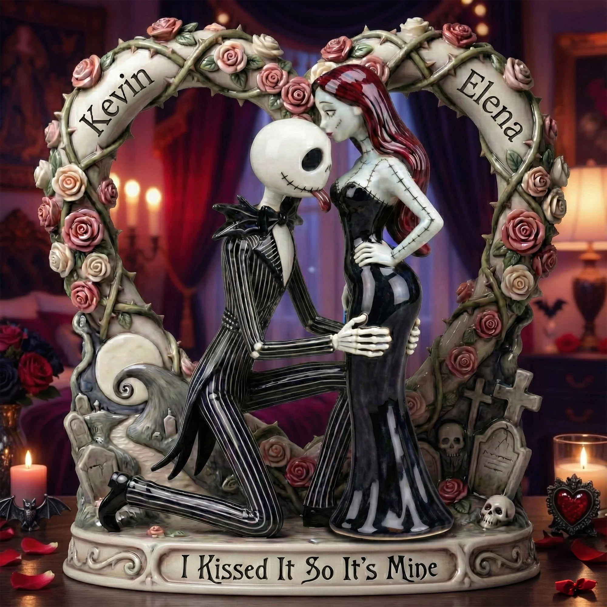 Spooky I Kissed It So It's Mine - Personalized Custom Shape Acrylic Plaque - Gift For Couples, Movie Fans | NL122
