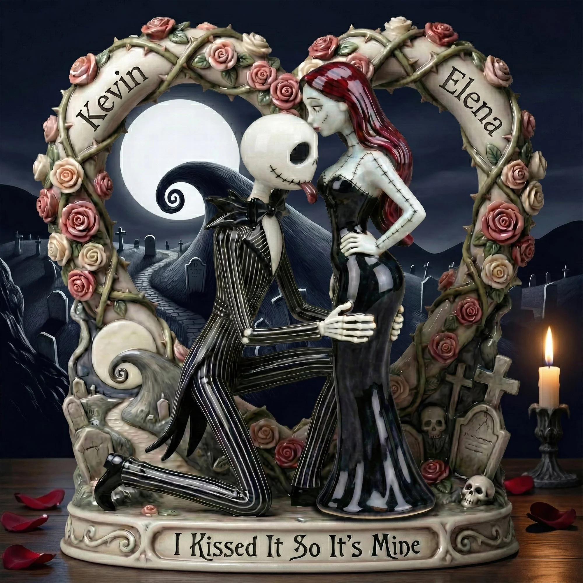 Spooky I Kissed It So It's Mine - Personalized Custom Shape Acrylic Plaque - Gift For Couples, Movie Fans | NL122 - Image 3
