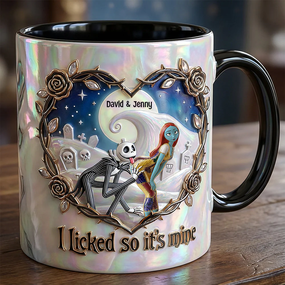 Spooky I Licked It So It's Mine - Personalized Accent Mug - Gift For Couple, Fan Movies HH01 - Image 2