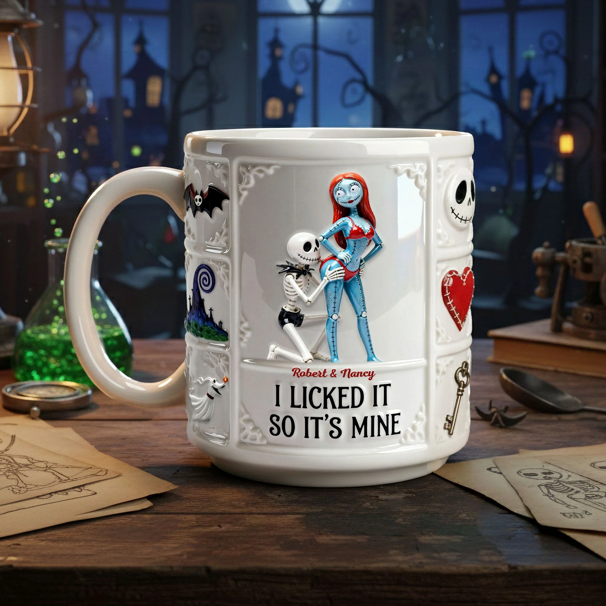 Spooky I Licked It So It's Mine - Personalized Ceramic Mug - Gift For Couples, Movie Fans NL122 - Image 2
