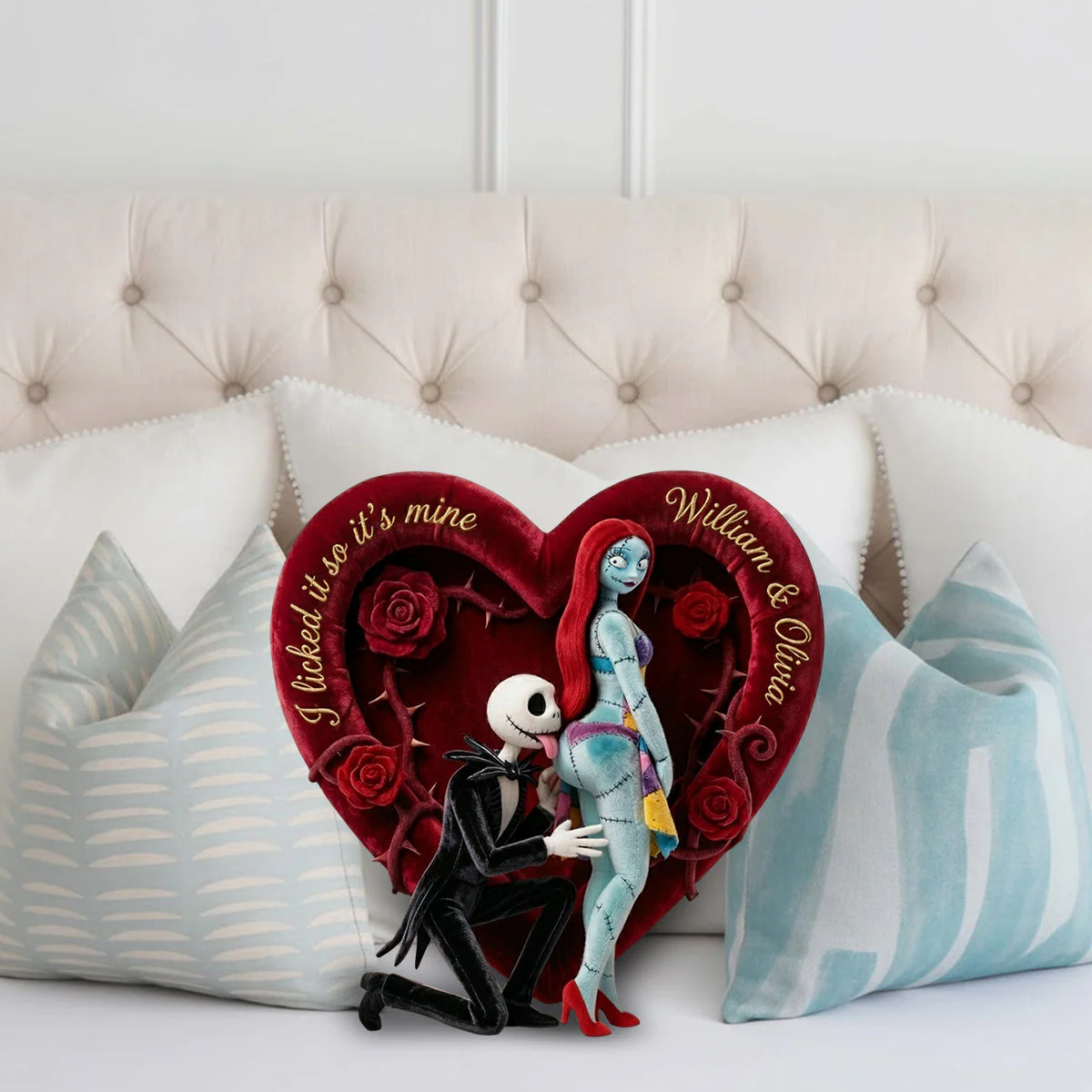 Spooky I Licked It So It's Mine - Personalized Custom Shaped Pillow - Gift For Couples NL122 - Image 3