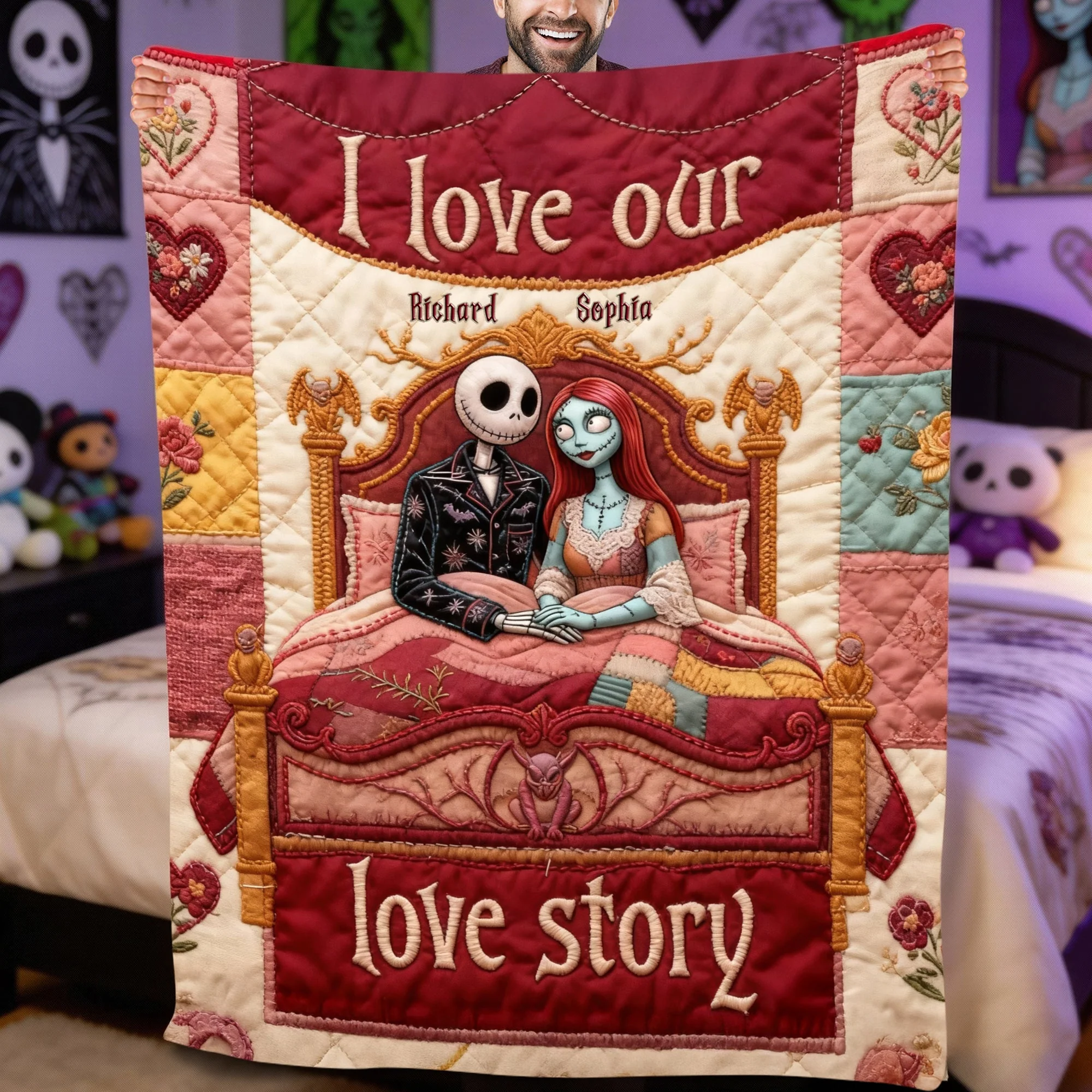Spooky I Love Our Story - Personalized Blanket - Gift For Couples, Movie Fans NL122