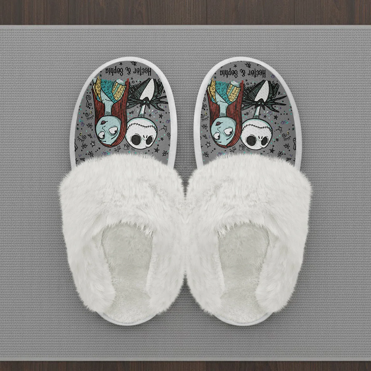 Spooky Merry Christmas - Personalized Slippers - Christmas Gift For Couple HH01 - Image 6