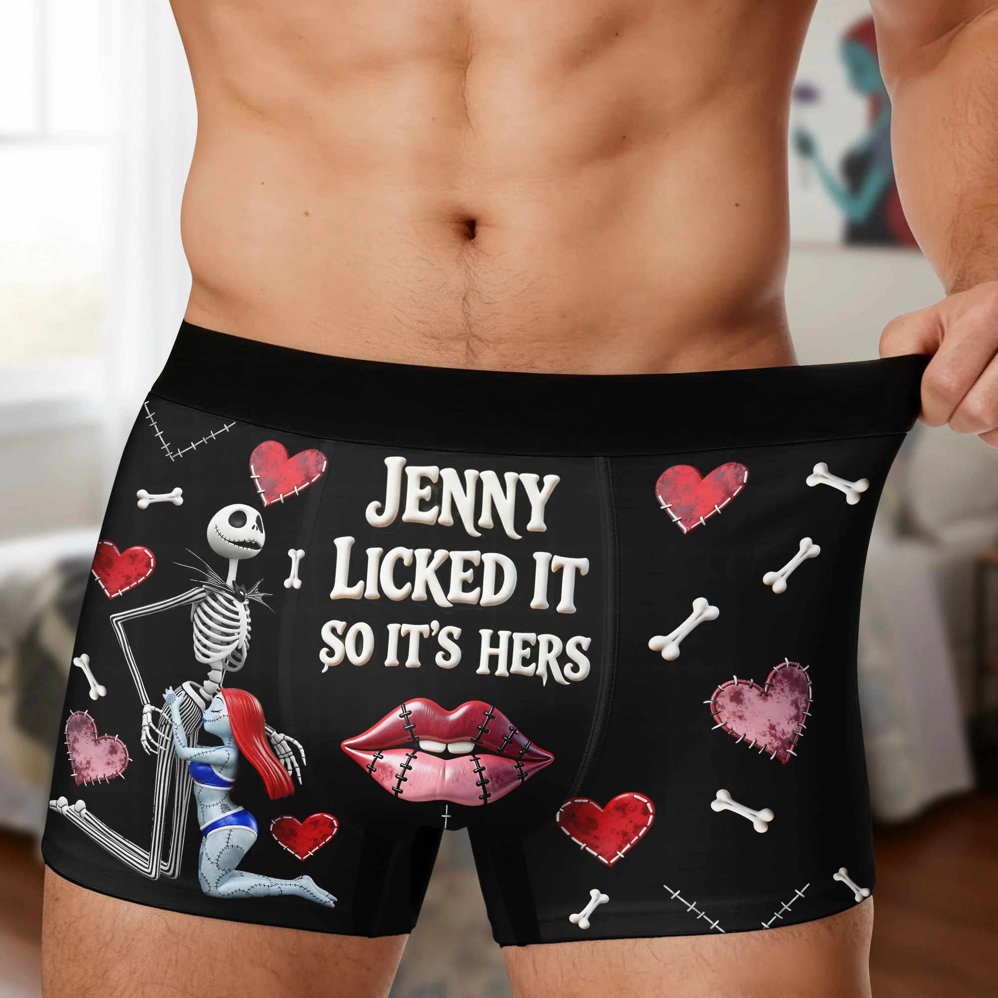 Spooky She Licked It So It's Hers - Personalized Men's Boxers - Gifts For Him, Couple HH01 - Image 2