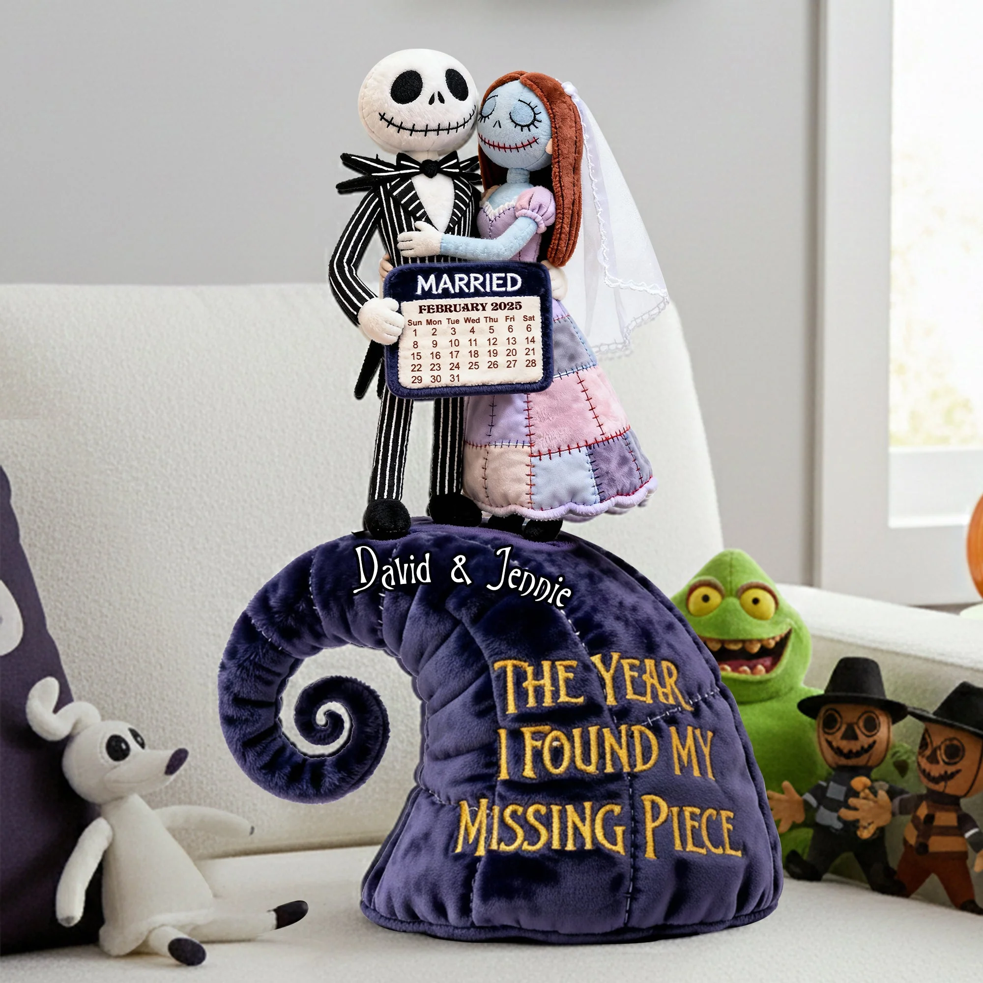 Spooky The Year I Found My Missing Piece - Personalized Custom Shape Pillow - Gift For Couples, Newlyweds NL122 - Image 3