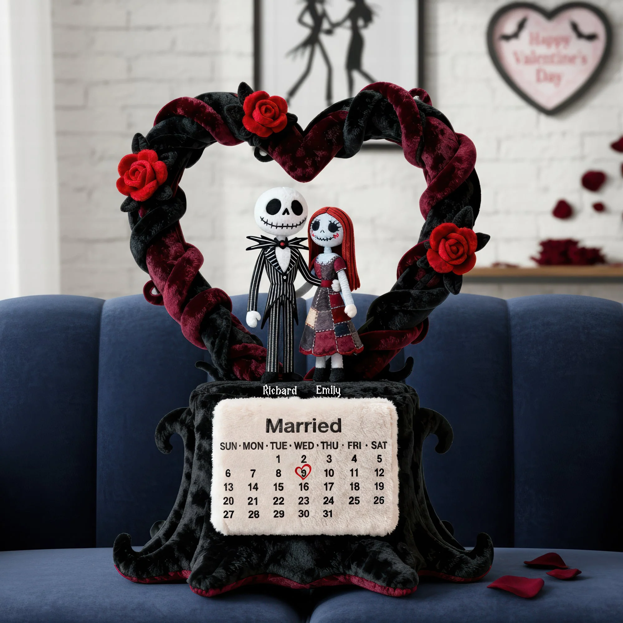 Spooky Till Death Do Us Part - Personalized Custom Shaped Pillow - Gift For Couples, Movie Fans | NL122 - Image 2