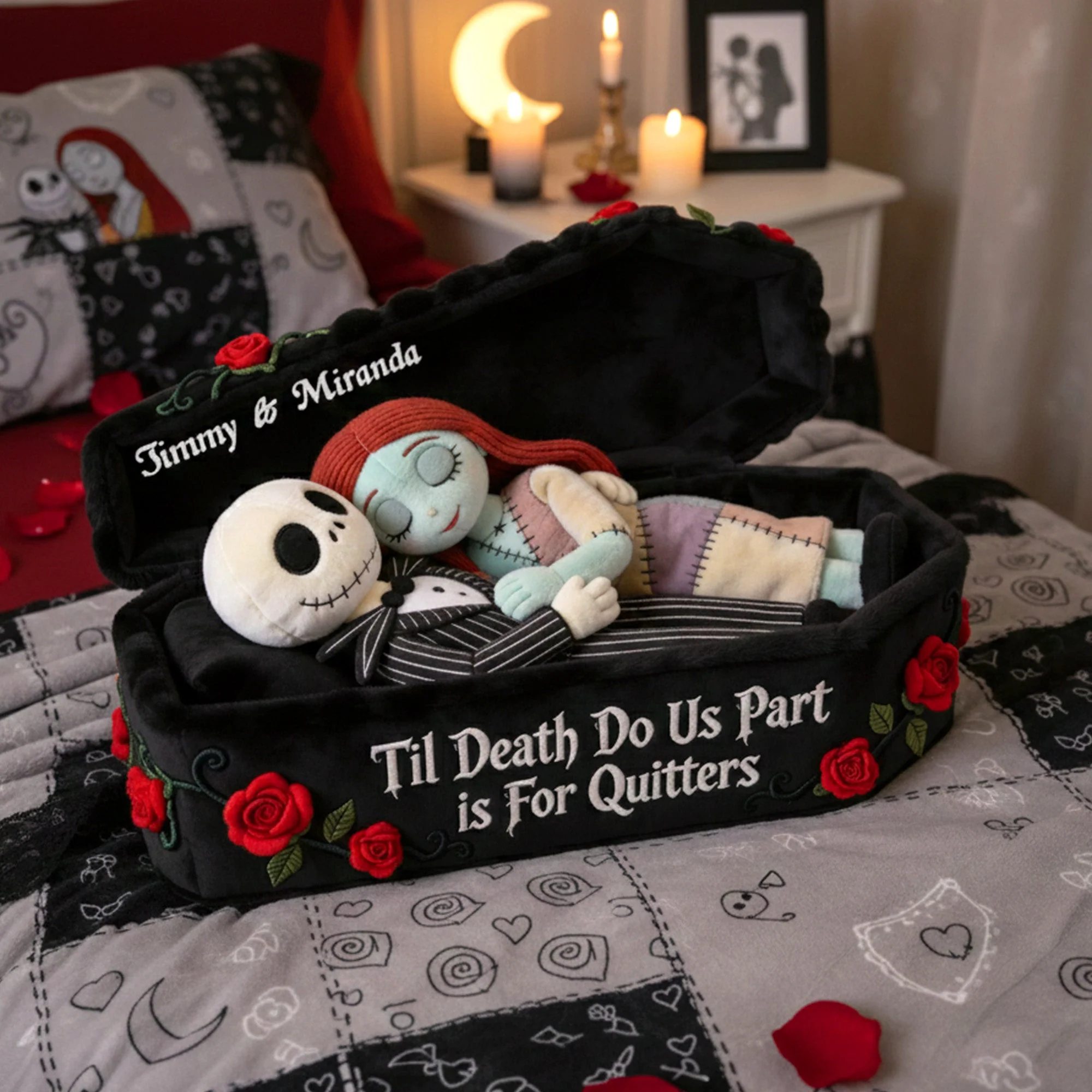 Spooky Till Death Do Us Part - Personalized Custom Shaped Pillow - Gift For Couples, Movie Fans | NL122 - Image 2