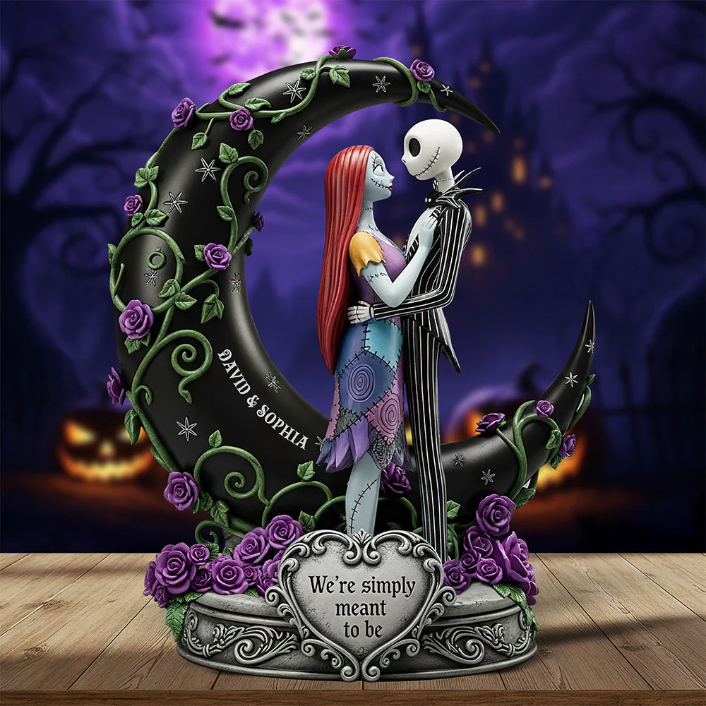 Spooky We're Just Simply Meant To Be - Personalized Custom Shaped Squared Acrylic Plaque - Gift For Couples NA94