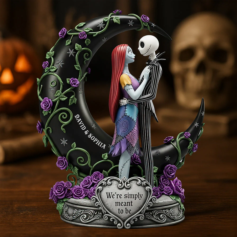 Spooky We're Just Simply Meant To Be - Personalized Custom Shaped Squared Acrylic Plaque - Gift For Couples NA94 - Image 2