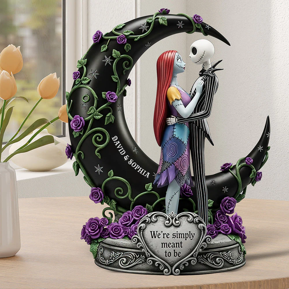 Spooky We're Just Simply Meant To Be - Personalized Custom Shaped Squared Acrylic Plaque - Gift For Couples NA94 - Image 3
