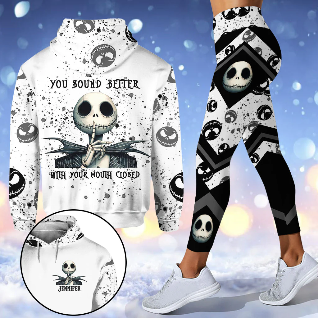 Spooky You Sound Better With Your Mouth Closed - Personalized Hoodie And Leggings NL122