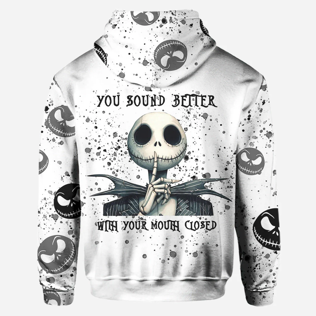 Spooky You Sound Better With Your Mouth Closed - Personalized Hoodie And Leggings NL122 - Image 4