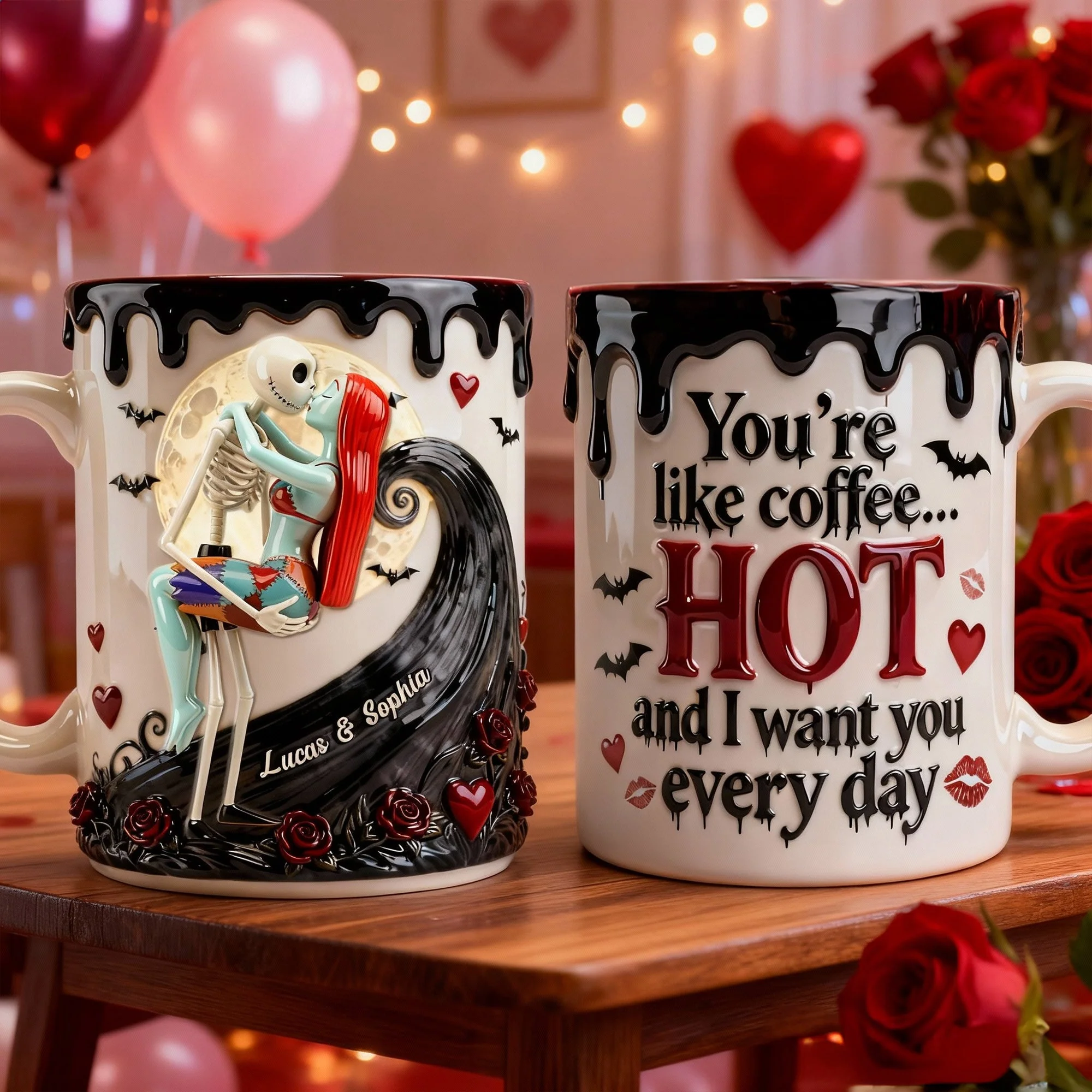 Spooky You're Hot Like Coffee - Personalized Accent Mug - Gift For Couples, Movie Fans NL122 CU6011925