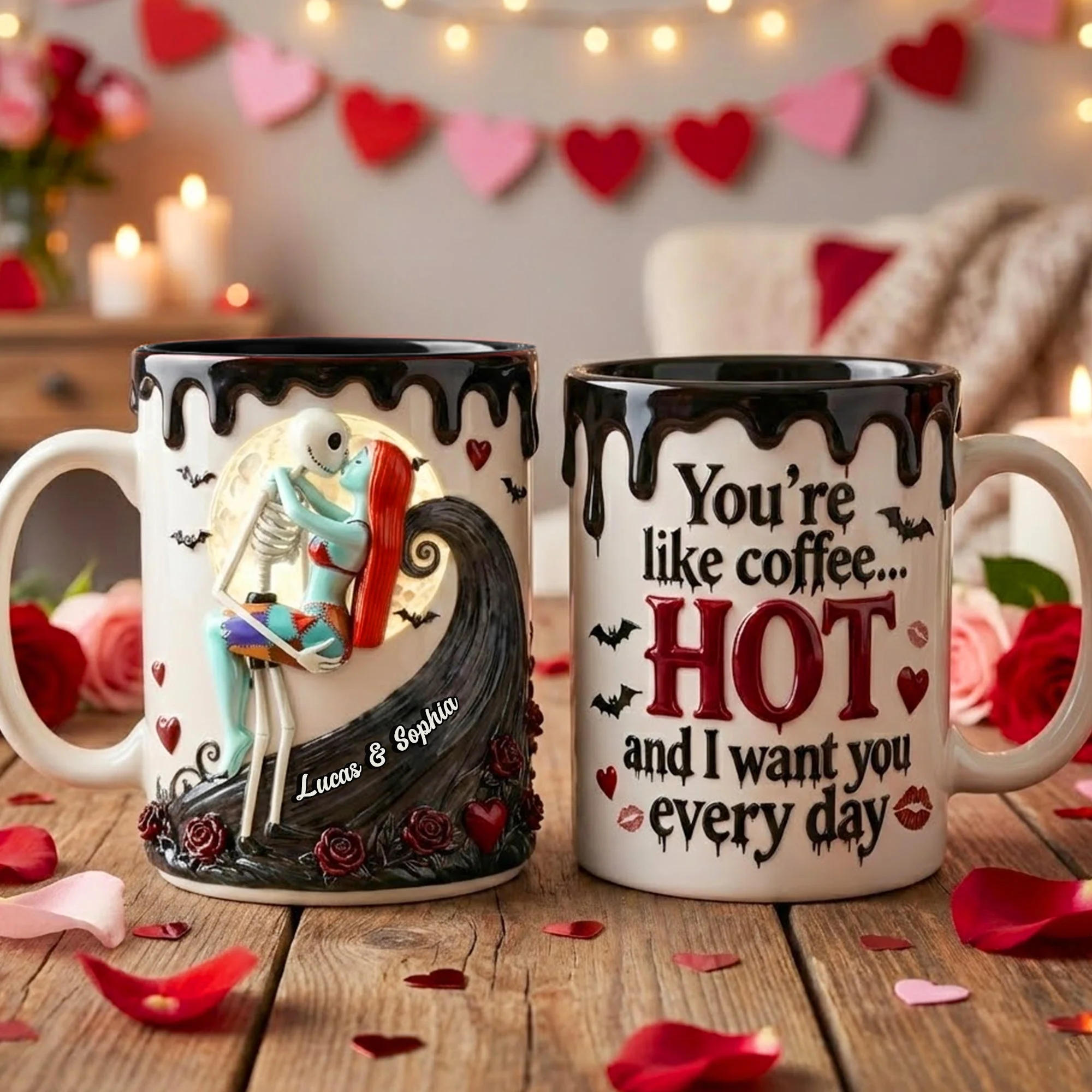 Spooky You're Hot Like Coffee - Personalized Accent Mug - Gift For Couples, Movie Fans NL122 CU6011925 - Image 3