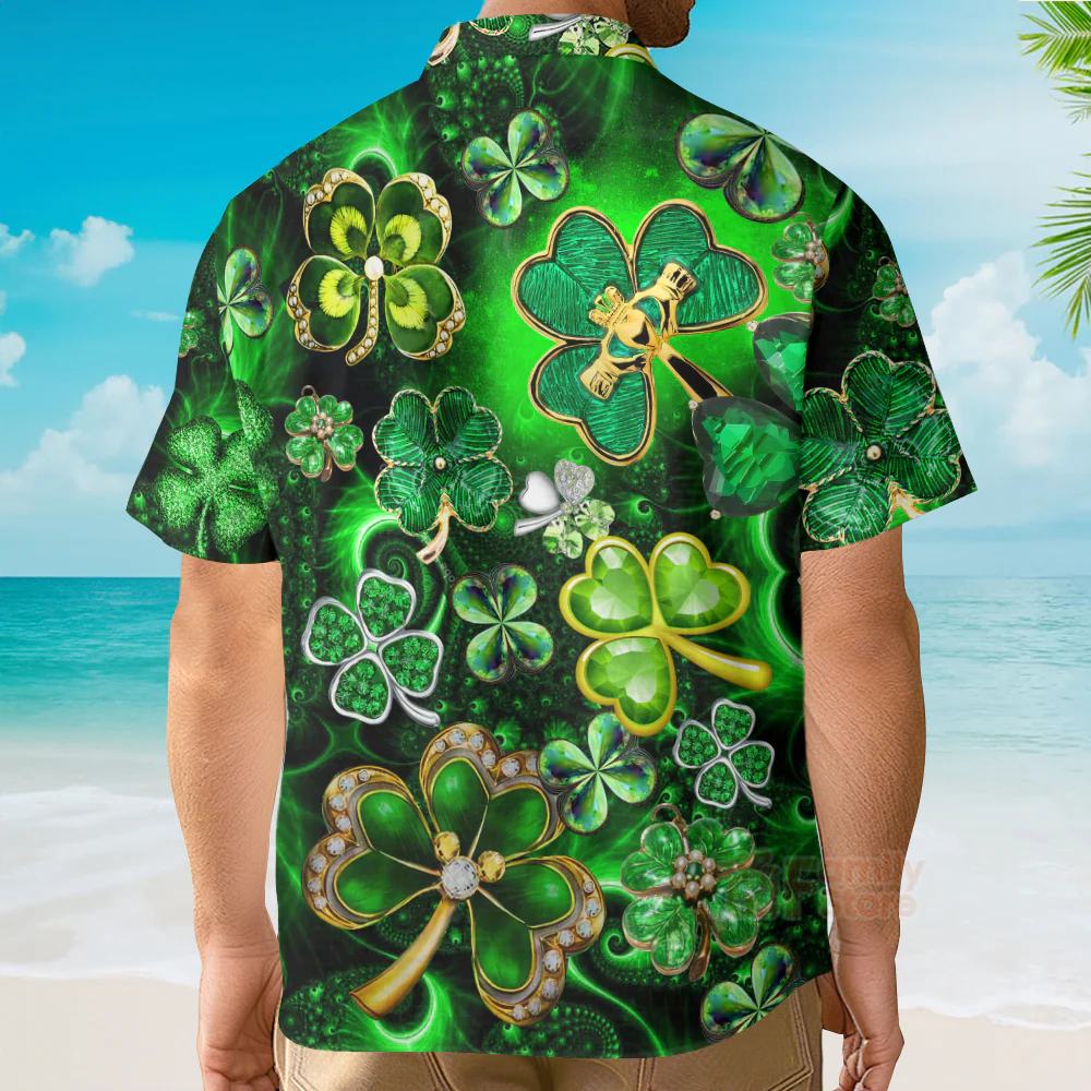 St Patrick's Day Green Shamrock - Hawaiian Shirts PN303084Lb - Image 3