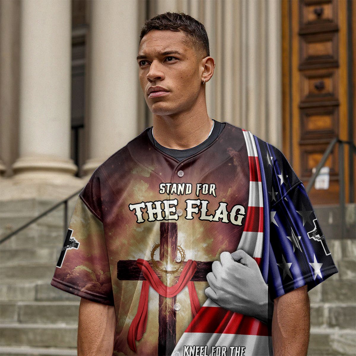 Stand for the Flag Kneel for the Cross Baseball Jersey Bundle - Image 8