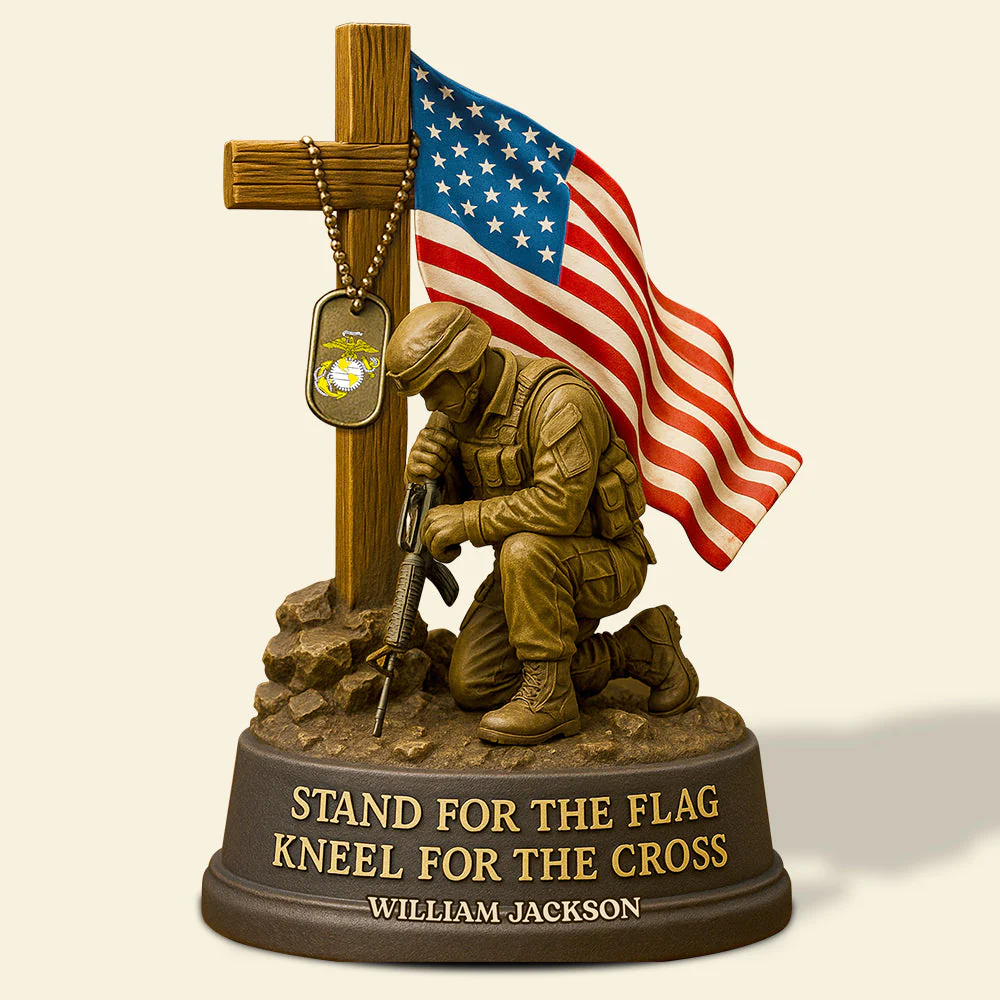Stand For The Flag Kneel For The Cross - Shape Acrylic Plaque - Gift For Veterans | HN02 - Image 2