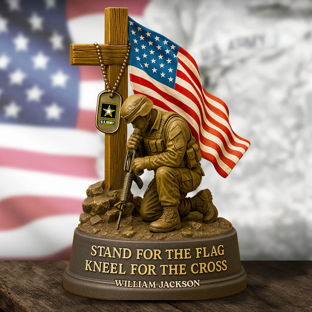 Stand For The Flag Kneel For The Cross - Shape Acrylic Plaque - Gift For Veterans | HN02 - Image 3
