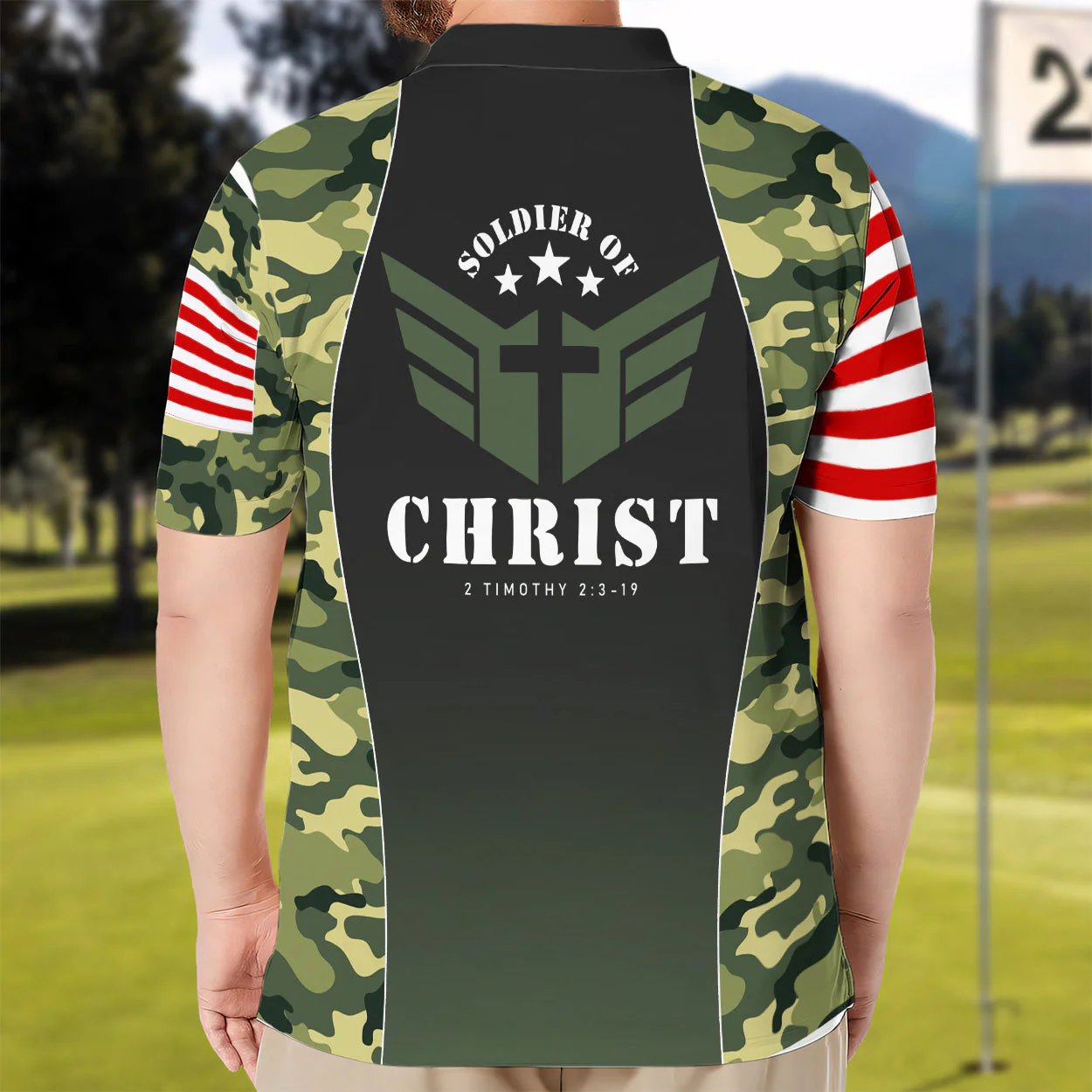 Stand For The Flag Kneel For The God - Personalized Polo Shirt - Gift for Him - Image 3