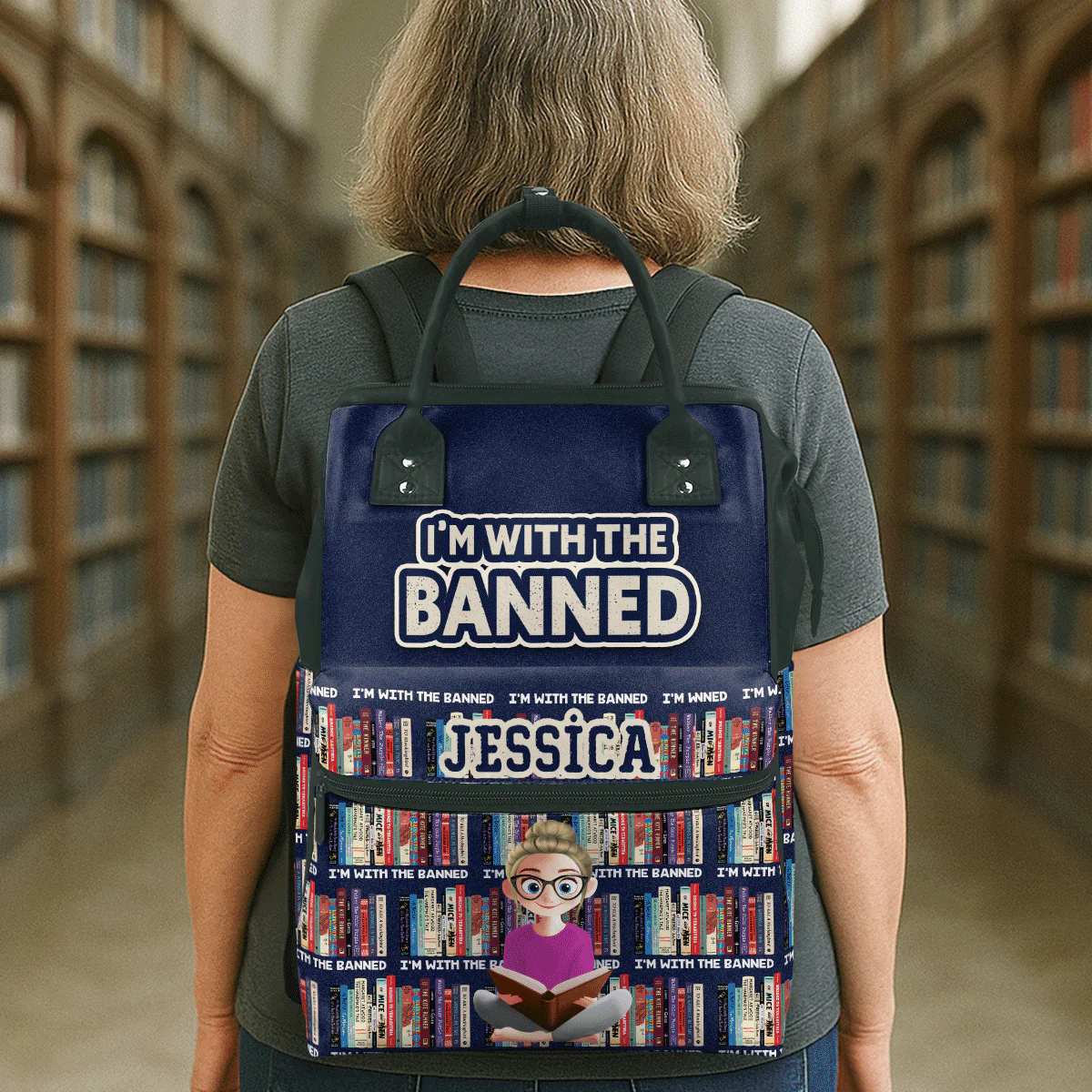 Stand With The Banned - Personalized Duckbilled Backpack - Gift For Book Lovers, Readers, Women | CLB2 HN02 - Image 3
