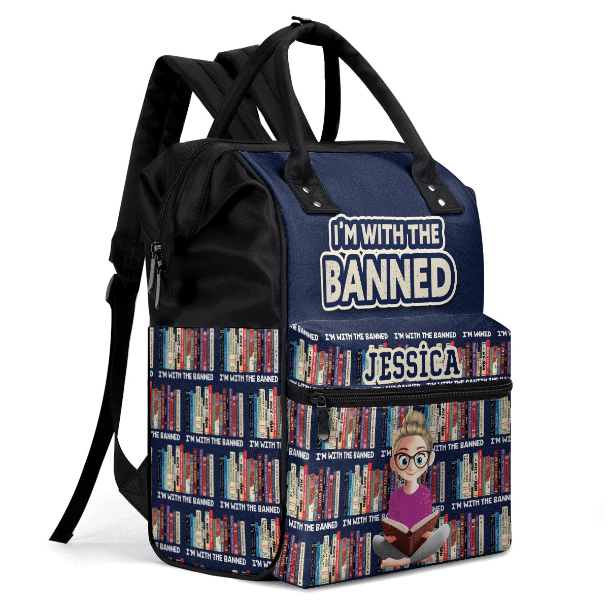 Stand With The Banned - Personalized Duckbilled Backpack - Gift For Book Lovers, Readers, Women | CLB2 HN02 - Image 5