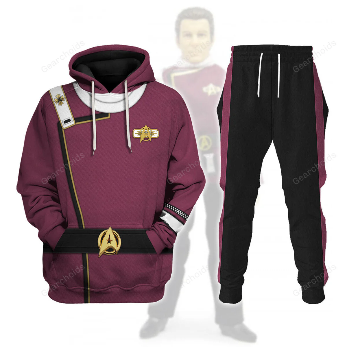 SaTr Admiral James T. Kirk Costume Hoodie Sweatshirt Sweatpants