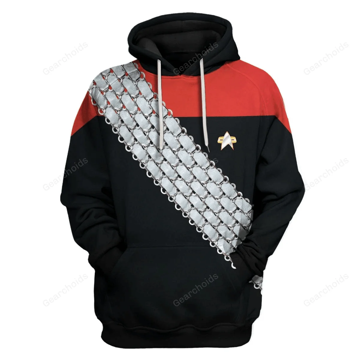 SaTr Deep Space Nine Worf Red Hoodie Sweatshirt Sweatpants - Image 2