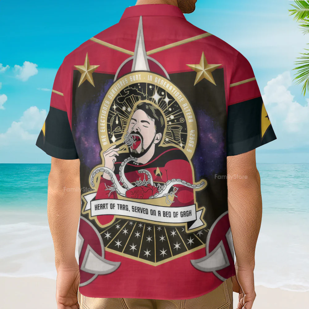 SaTr Riker the Klingon Foodie Cool Hawaiian Shirt - Image 3