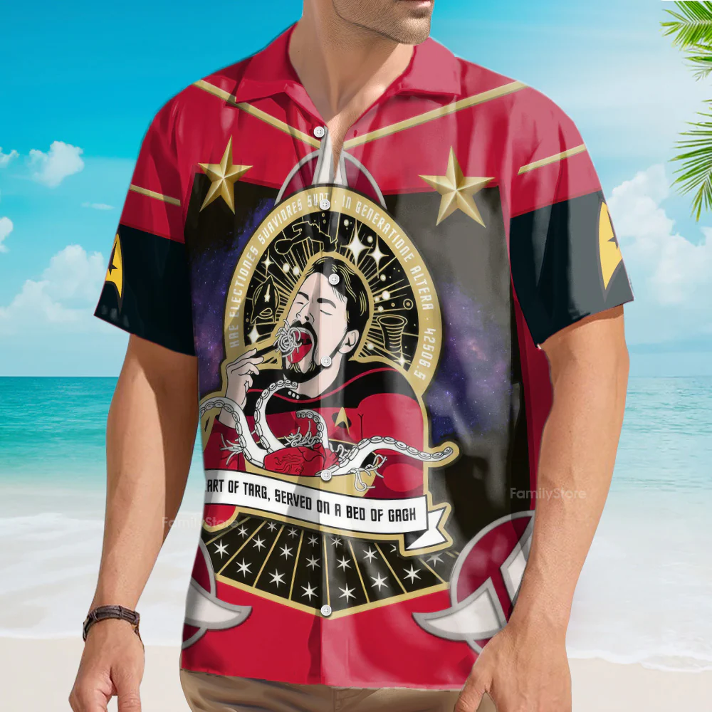 SaTr Riker the Klingon Foodie Cool Hawaiian Shirt - Image 4