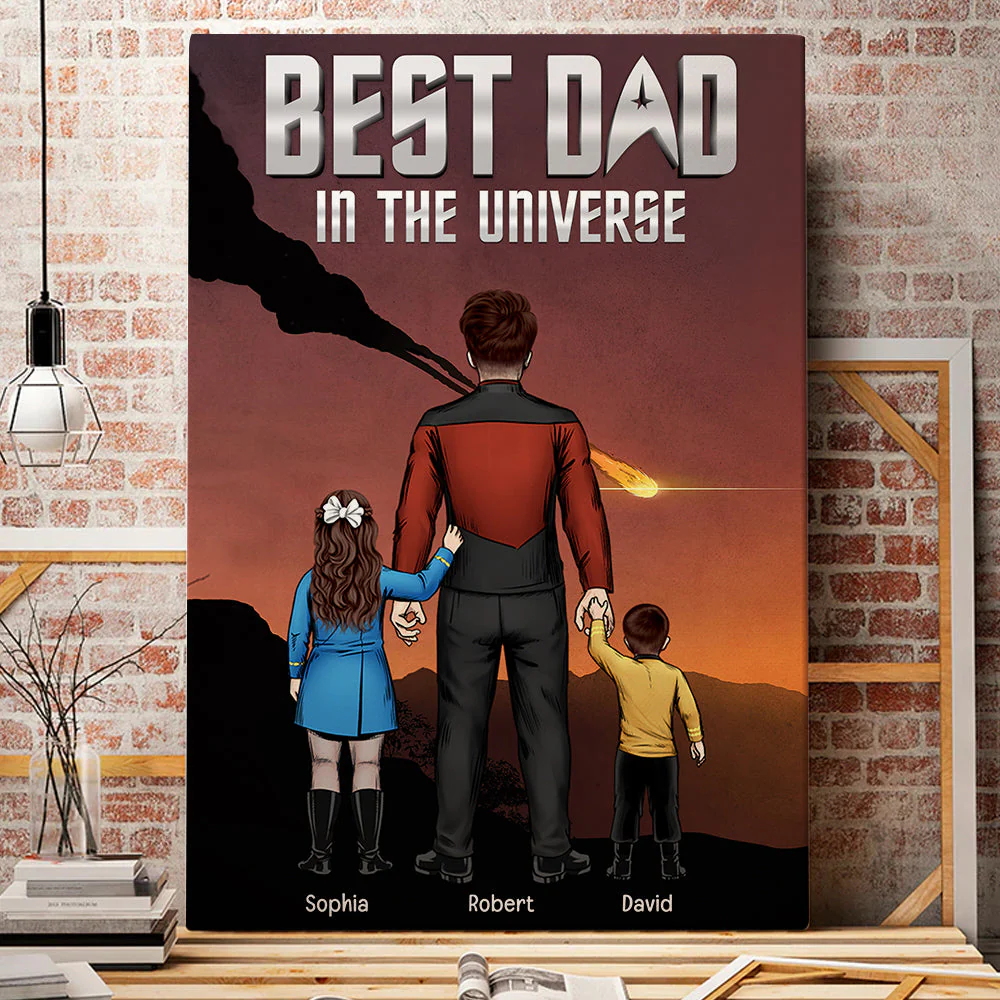 SaTr Super Dad In The World - Personalized Poster Canvas - Gift For Dad, Father's Day | CL22 NA94