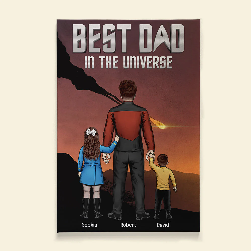 SaTr Super Dad In The World - Personalized Poster Canvas - Gift For Dad, Father's Day | CL22 NA94 - Image 2