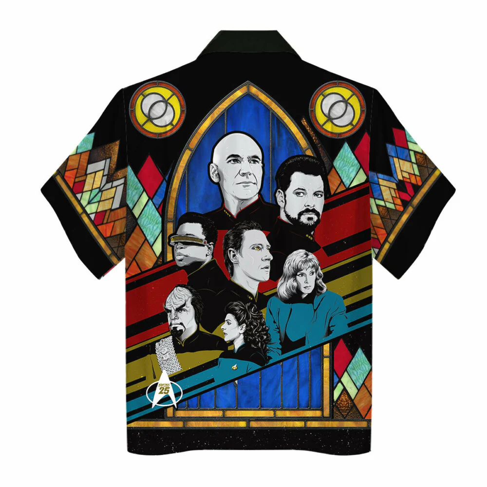 SaTr The Next Generation Retro Character Squares Cool Hawaiian Shirt - Image 2