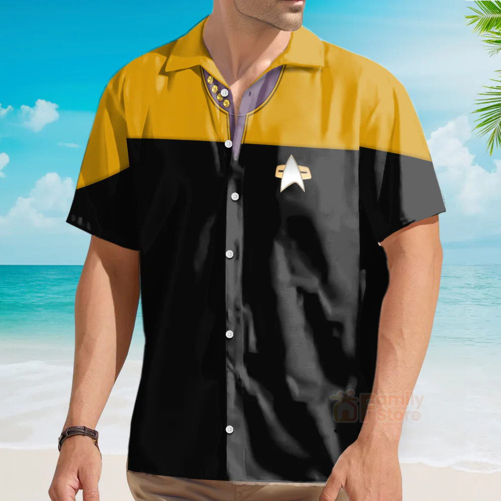 SaTr Voyager Yellow Costume Cool Hawaiian Shirt - Image 3