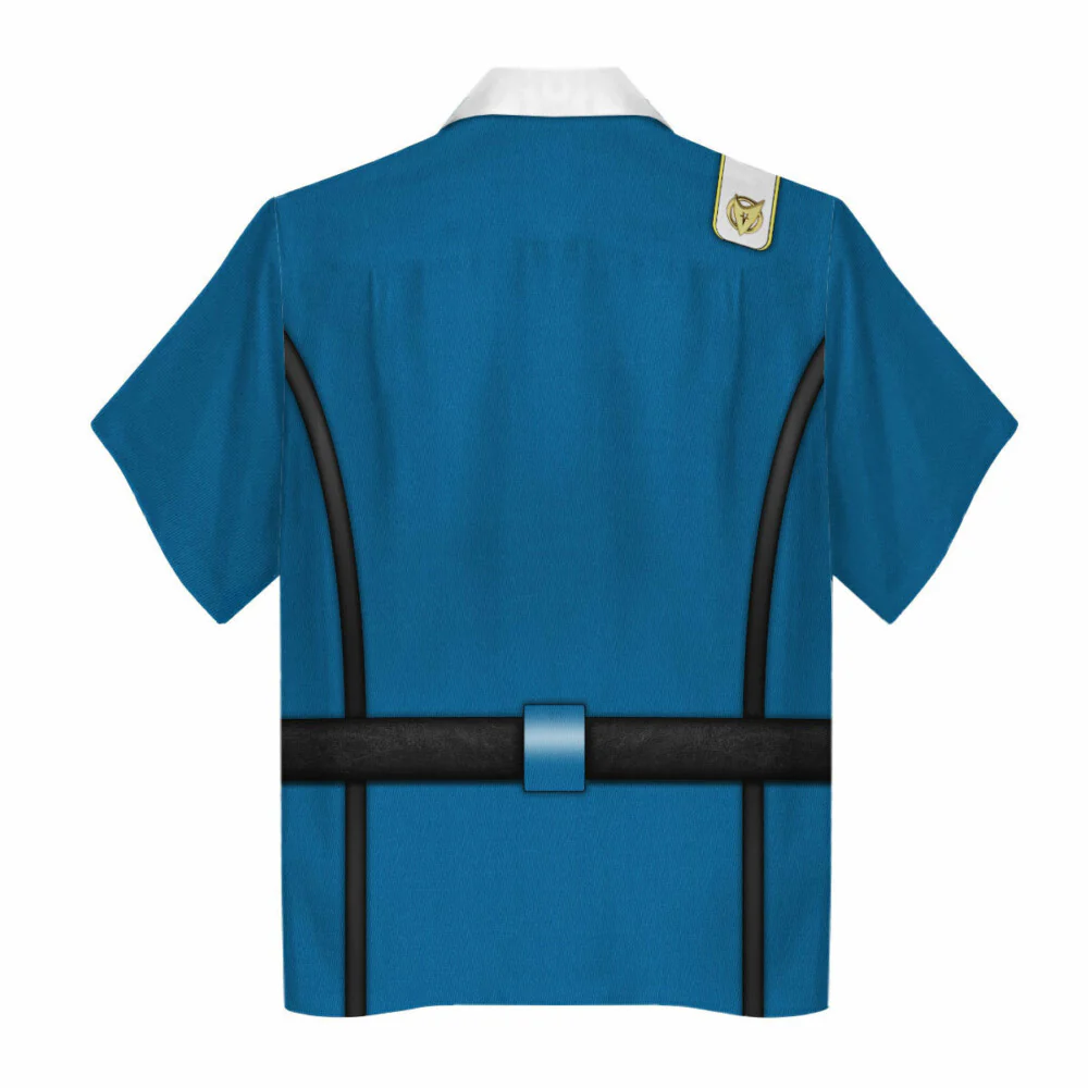 SaTr Wrath Of Khan Kirk Spock Starfleet Blue Cool Hawaiian Shirt - Image 2