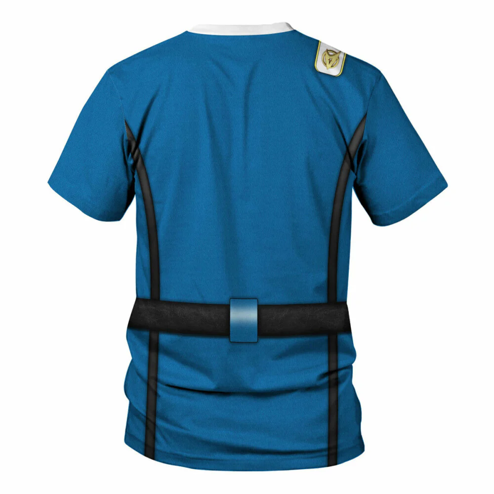 SaTr Wrath Of Khan Kirk Spock Starfleet Blue Cool T-Shirt - Image 2