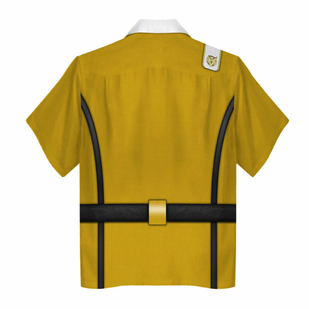 SaTr Wrath Of Khan Kirk Spock Starfleet Yellow Cool Hawaiian Shirt - Image 2