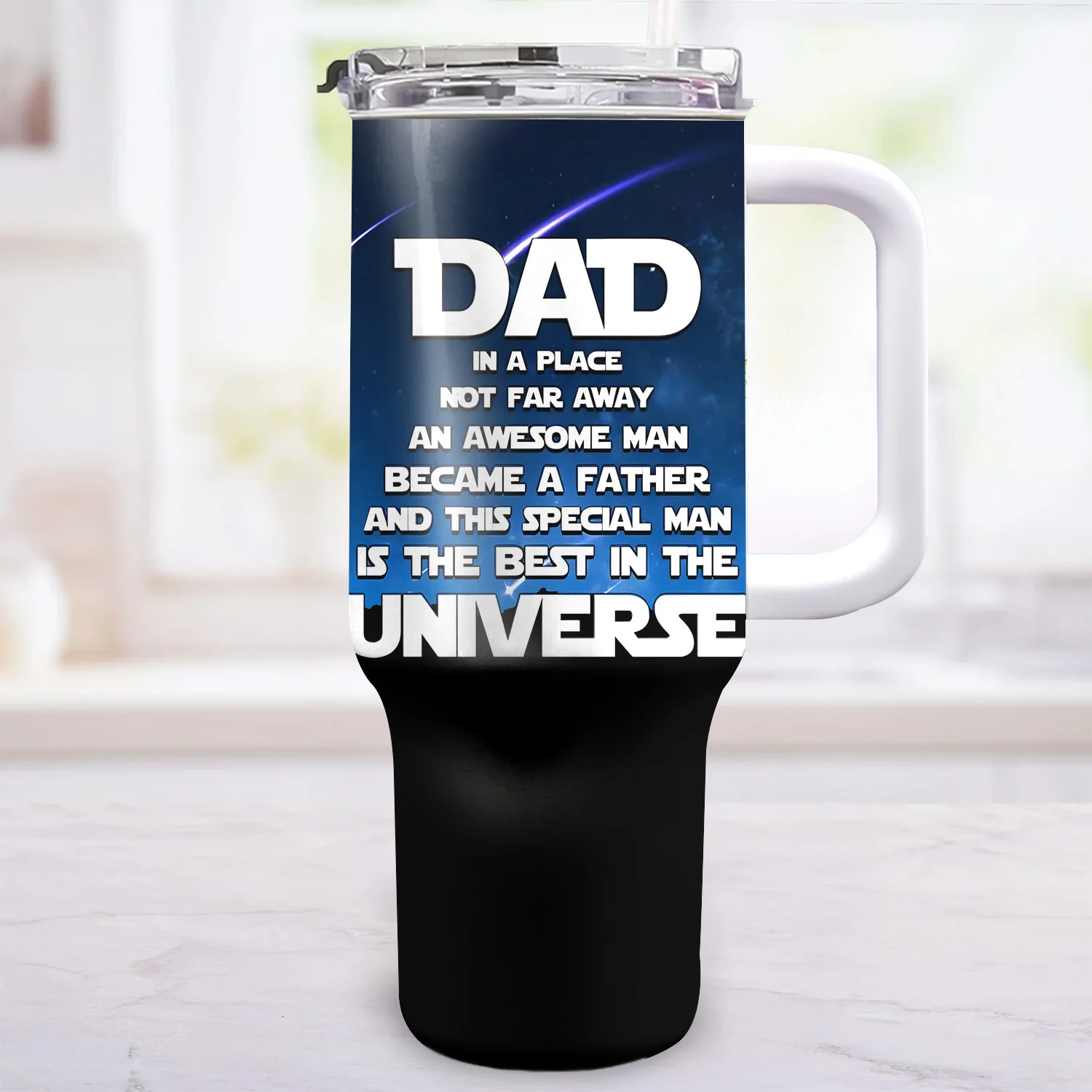 Stwa Dad Is The Best In The Universe - Personalized 40oz Tumbler Cup With Straw - Gift For Dad, Father's Day | CL08 NA94 - Image 3