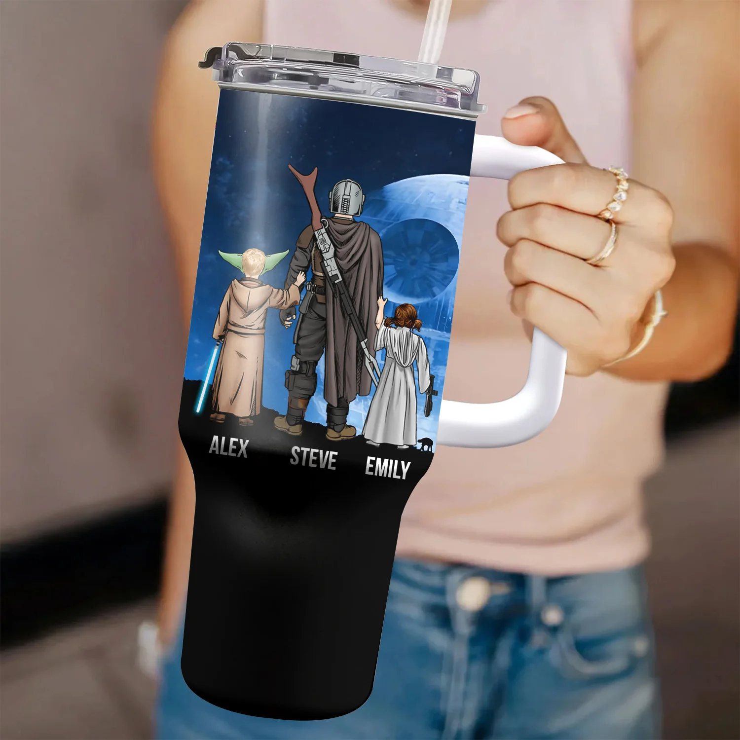 Stwa Dad Is The Best In The Universe - Personalized 40oz Tumbler Cup With Straw - Gift For Dad, Father's Day | CL08 NA94 - Image 4