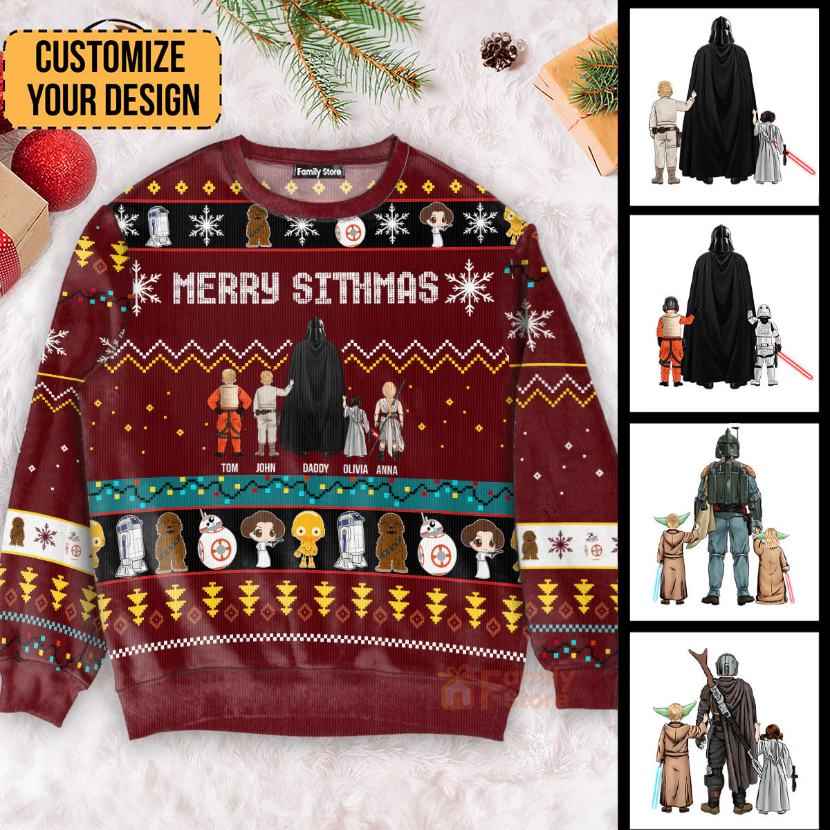 Stwa Family Trips - Christmas Personalized Ugly Sweatshirt - Gift for Dad, Grandpa, Husband CL08 NH96 - Image 2